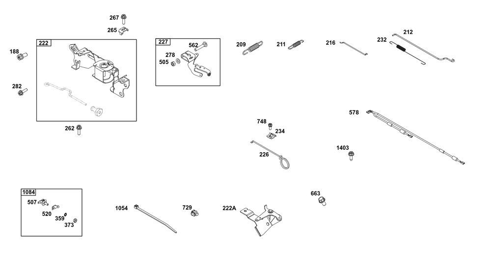 Controls Group Diagram and Parts List for 356447-0421-B5 200000 - 399999 Briggs and Stratton Engine